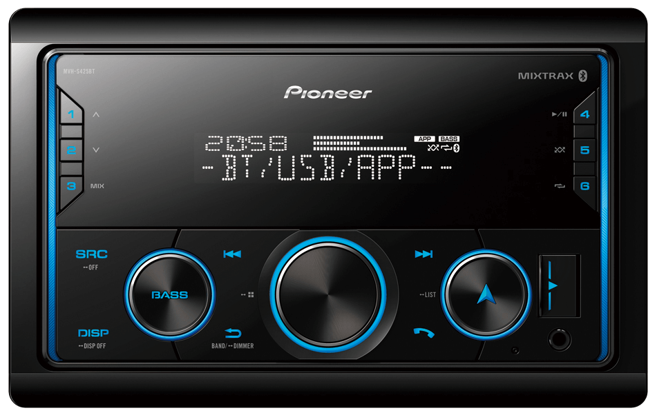 Pioneer MVH-S425BT Bluetooth/USB/AUX/FM Double Din Media Player